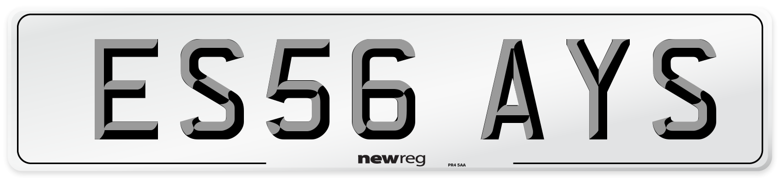 ES56 AYS Number Plate from New Reg